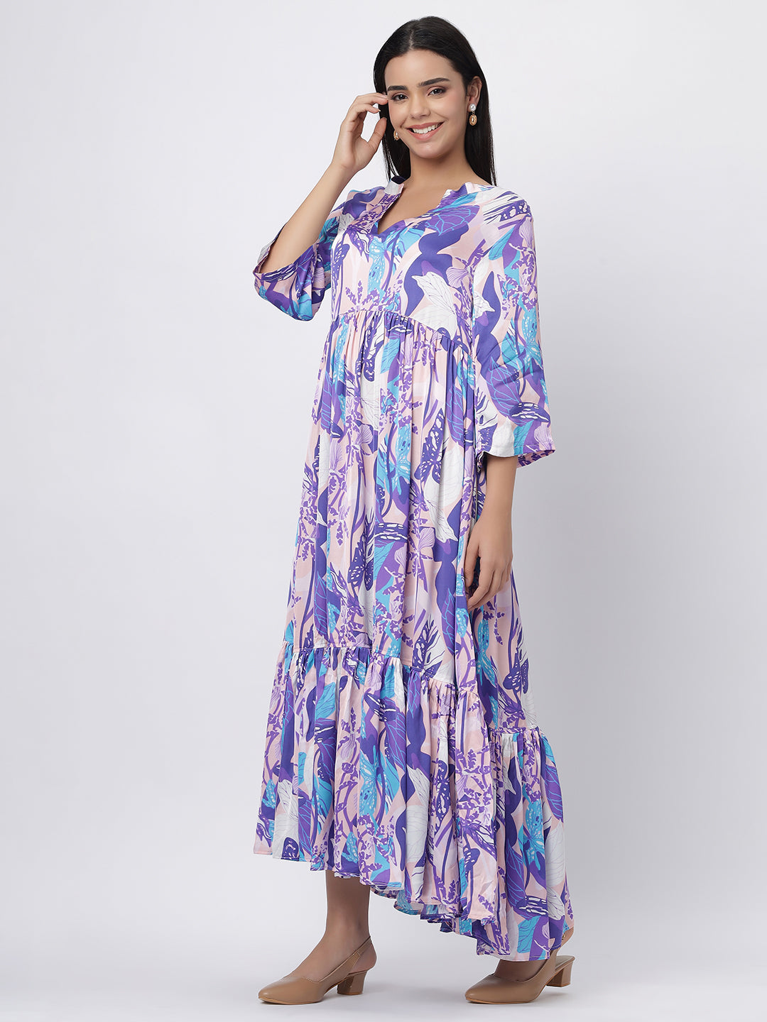 Porto Long Gathered Dress